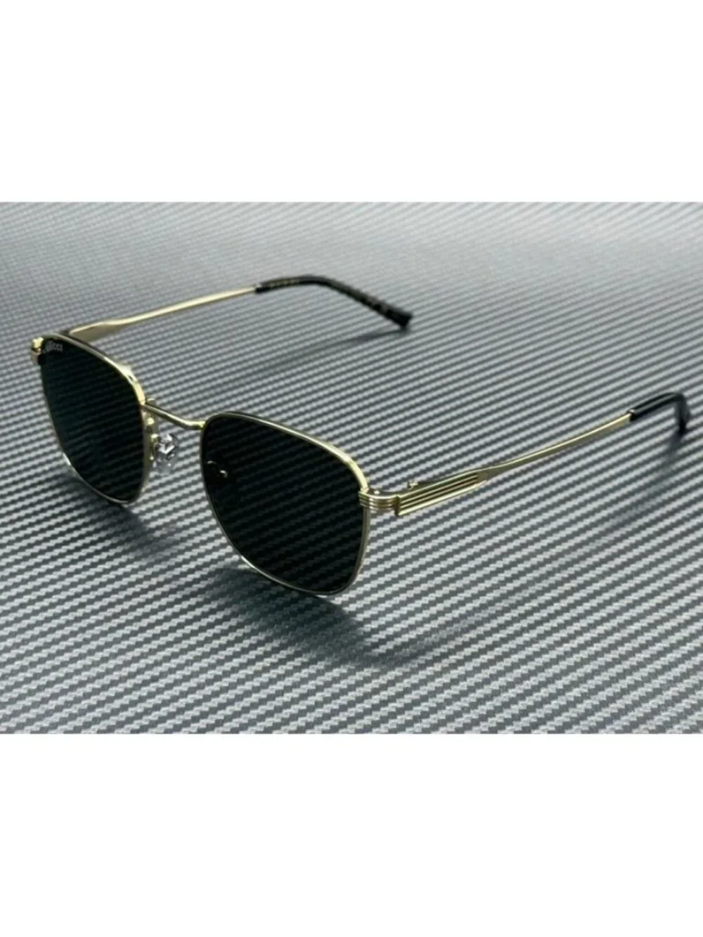 New Gucci Men Gold Black Sunglasses 50-21-145